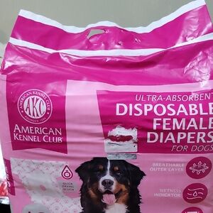 American Kennel Club Pink Disposable Female Dog Diapers